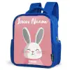 Konijn - Blosje - Stippen - Roze Kinderrugzak - Blauw middel -schuin
