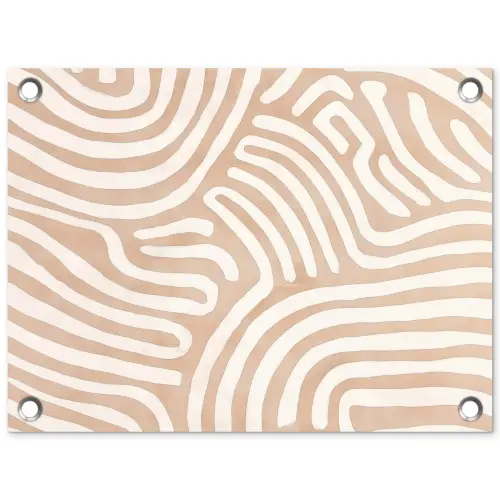 Beige - Aardspatroon tuinposter los doek klein -3d