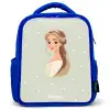 Prinses met tiara op groene stippenachtergrond Kinderrugzak - Blauw middel -3d