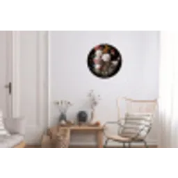 Bloemen - Jan Davidsz de Heem - Tijger - Schilderij - Stilleven - Oude meesters Wandcirkel aluminium klein -woonkamer