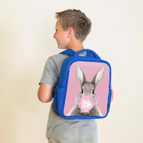 Kauwend knaagje Kinderrugzak - Blauw middel -sfeer2