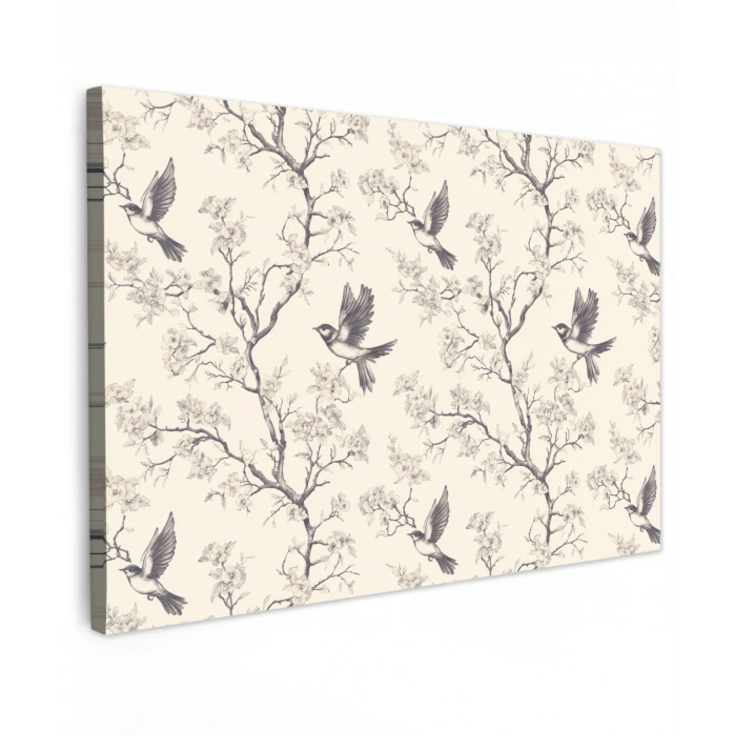 Takken - Vogels - Beige Tuinposter op houten frame 2 cm dik klein 845 -3d