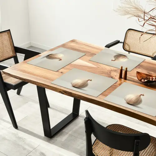 Knoflook - Natuurlijk - Beige Placemat vinyl groot -zzsfeer4_Kitchenyeah-website