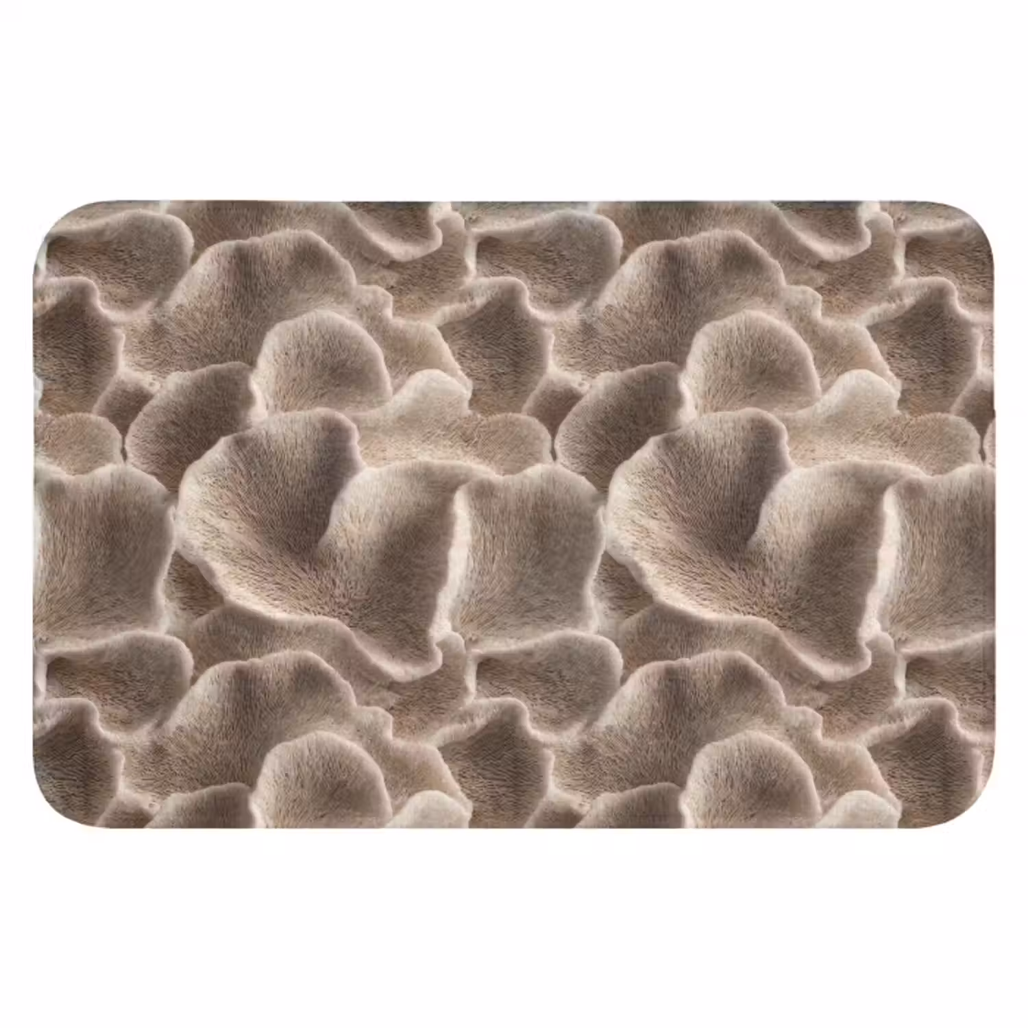 Badmat - Waaiervorm - Beige - Vezel textuur