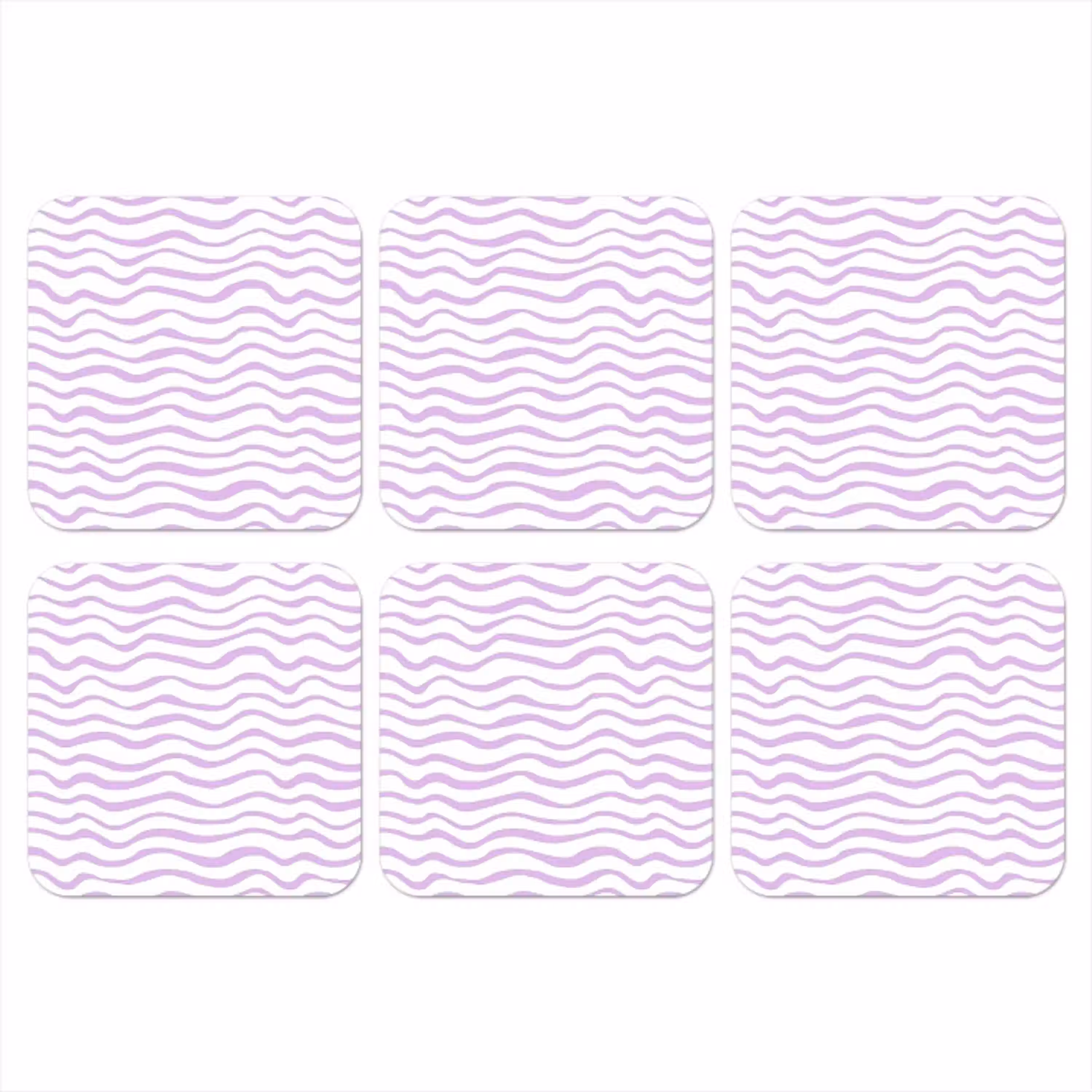 Lila - Geometrisch - Golfjes - Lijnen - Patroon onderzetter kurk middel 366 -3d