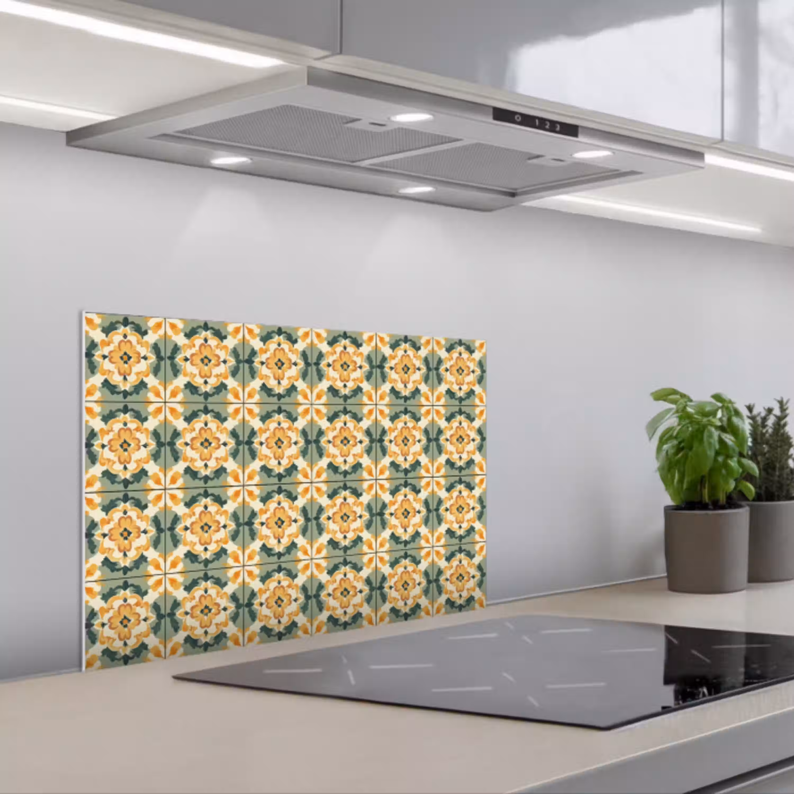 Keramiek - Verweerd - Kleurrijk keuken achterwand spatscherm klein 900 -3d_schuin
