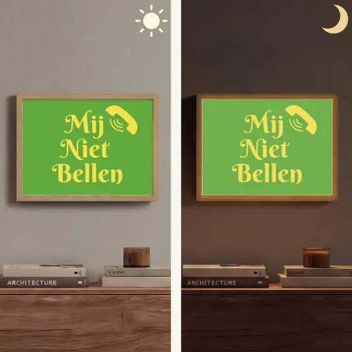 Mij niet bellen - Telefoon - Groen Light Box met batterij (Wandlamp) middel -sfeer3