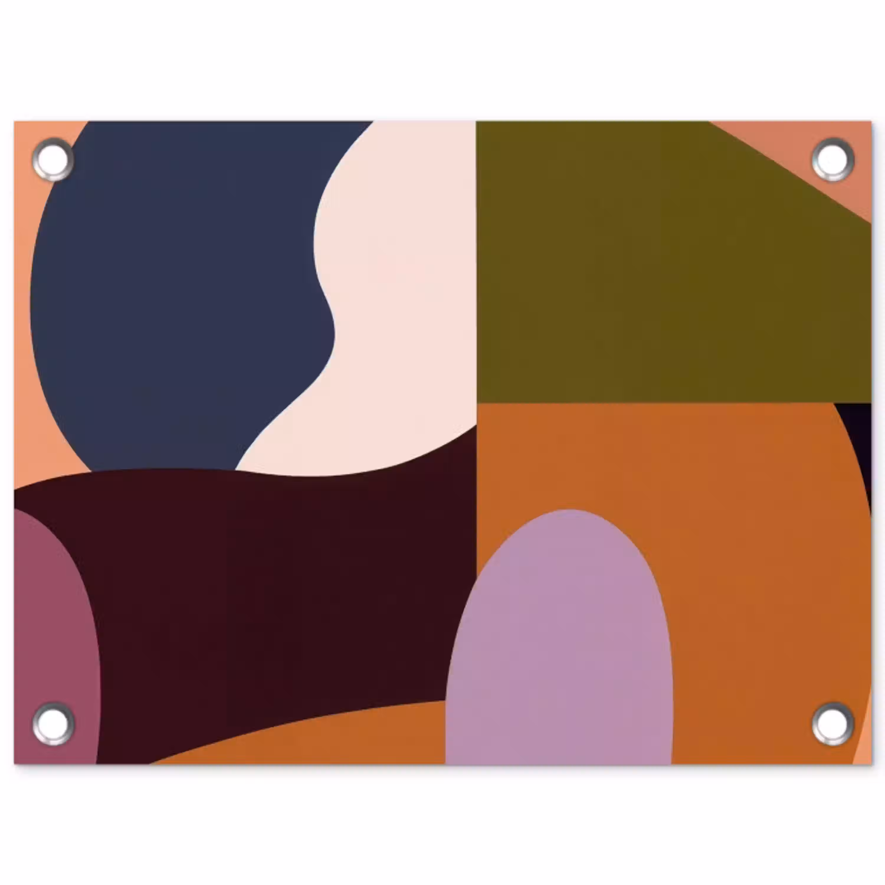 Vormen - Abstract - Kleuren - Vierkant tuinposter los doek klein -3d