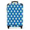 Vintage bloemenpatroon - Blauw NBS - Handbagage koffer - Kinderen Unisex middel -productfoto_recht