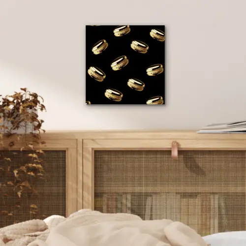 Macarons - Patroon - Goud - Zwart aluminium wit klein -sfeer3