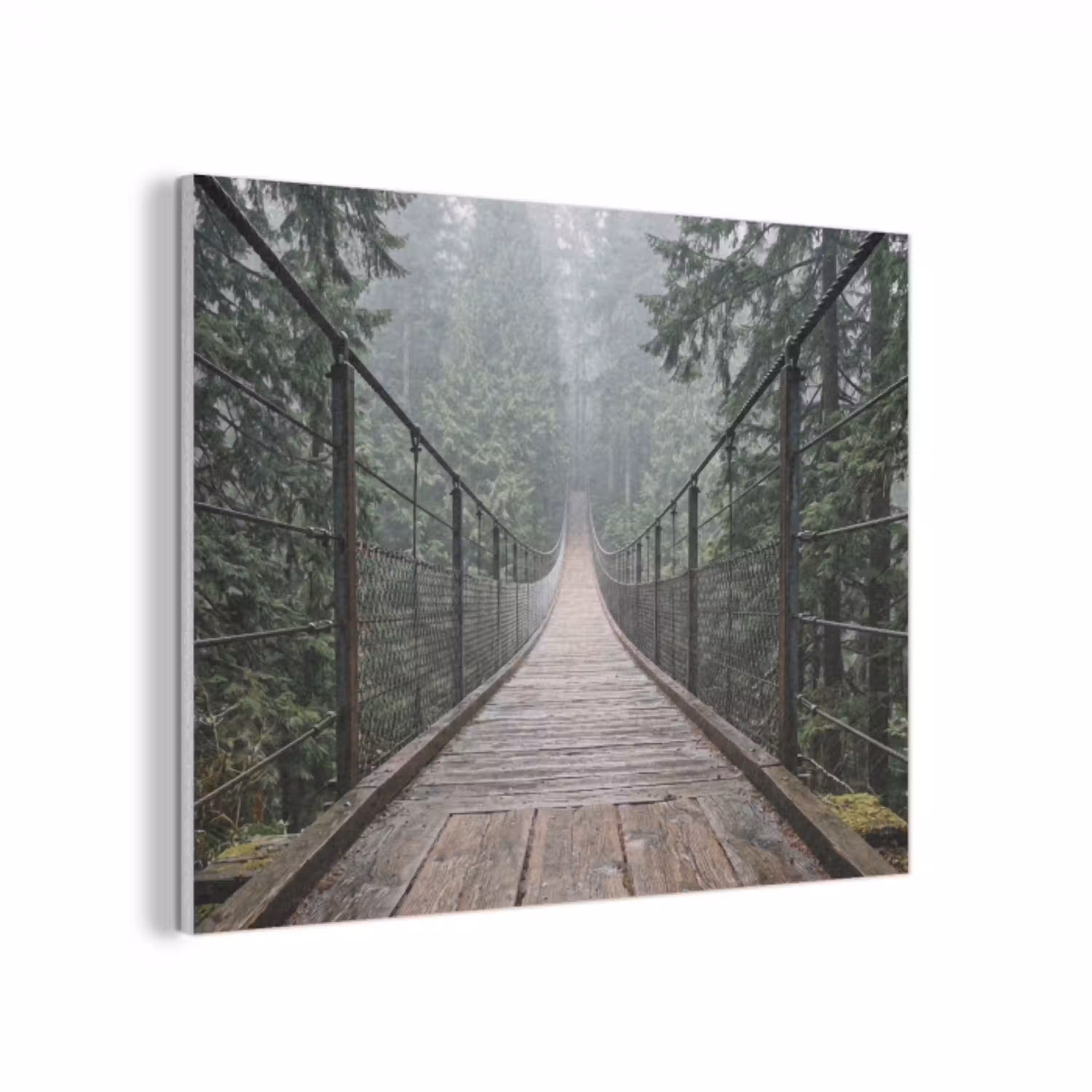 Brug - Bos - Mist - Natuur PET vilt klein -3d