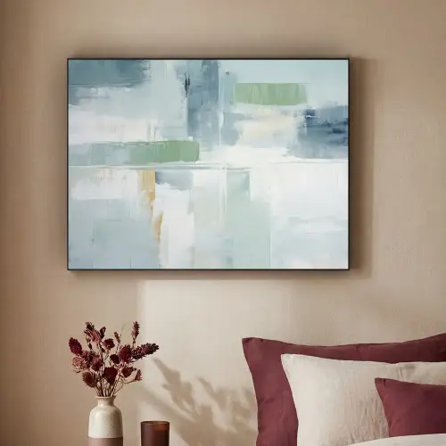 Verf - Moderne kunst - Abstract - Grijs Textielframe zwart klein -sfeer1