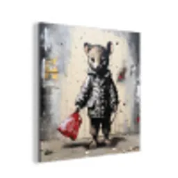 Muisje - Rood - Graffiti aluminium wit klein -3d