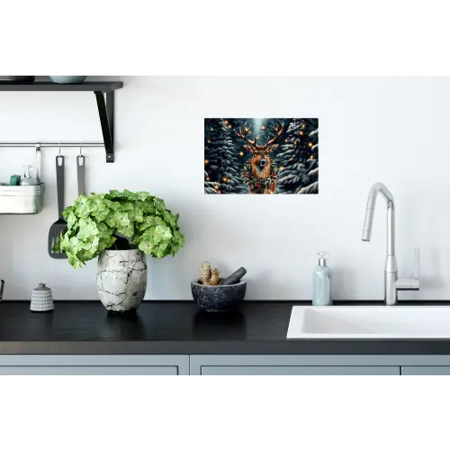 Kerst - Magie - Bos - Kleurrijk Muursticker klein -keuken