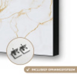 Wit - Marmer - Goud - Luxueus Textielframe zwart klein 947 -USP_ophangsysteemNL