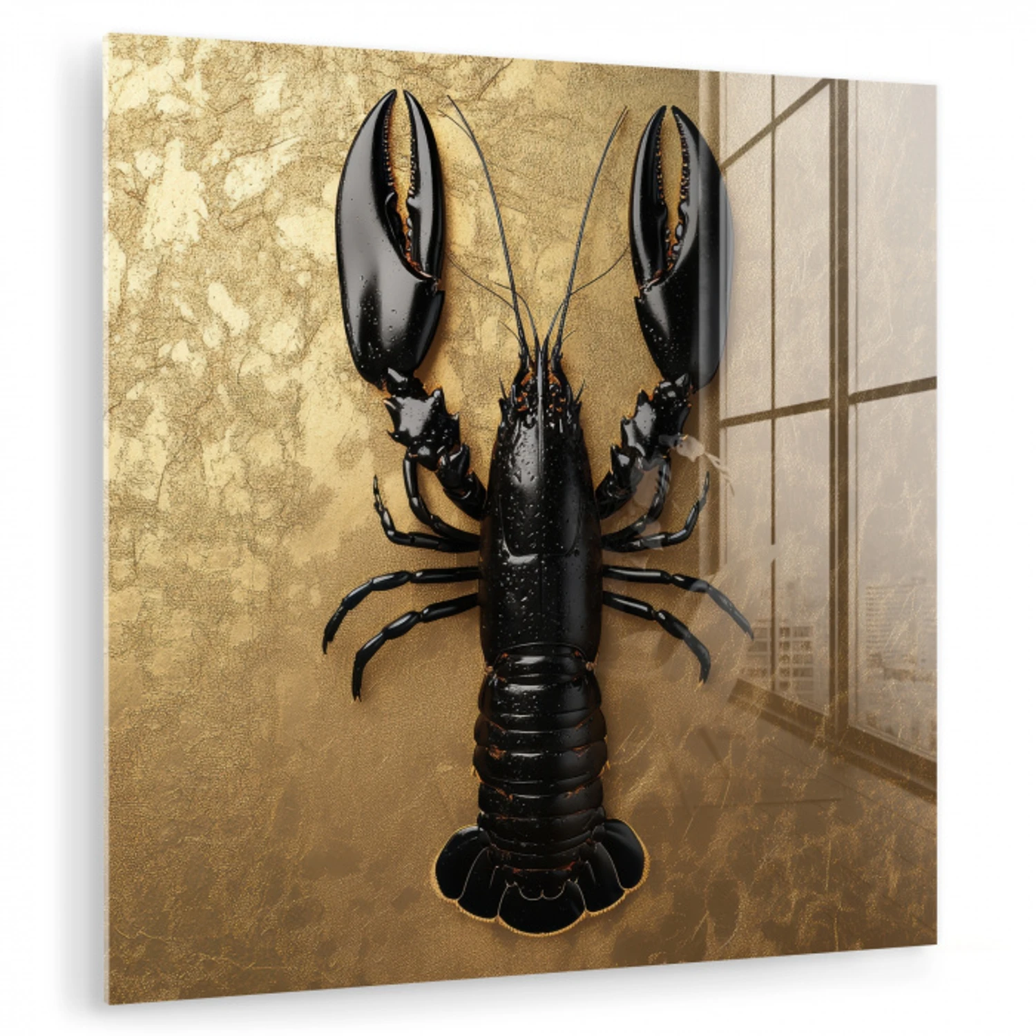 Kreeft - Zwart - Goud - Luxe plexiglas 5mm klein -zzzproduct_nieuw