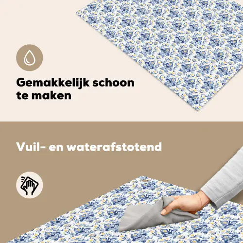 Frans - Citroen - Royaal - Blauw - Geel Inductie beschemer met haakjes klein 777 -ky-schoon-nl