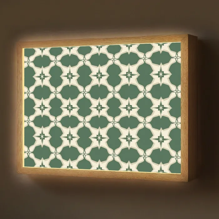 Tegel - Klassiek - Groen Light Box met batterij (Wandlamp) middel 907 -z3d_website