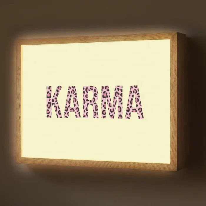 Karma - Luipaardprint - Geel Light Box met batterij (Wandlamp) middel -z3d_website