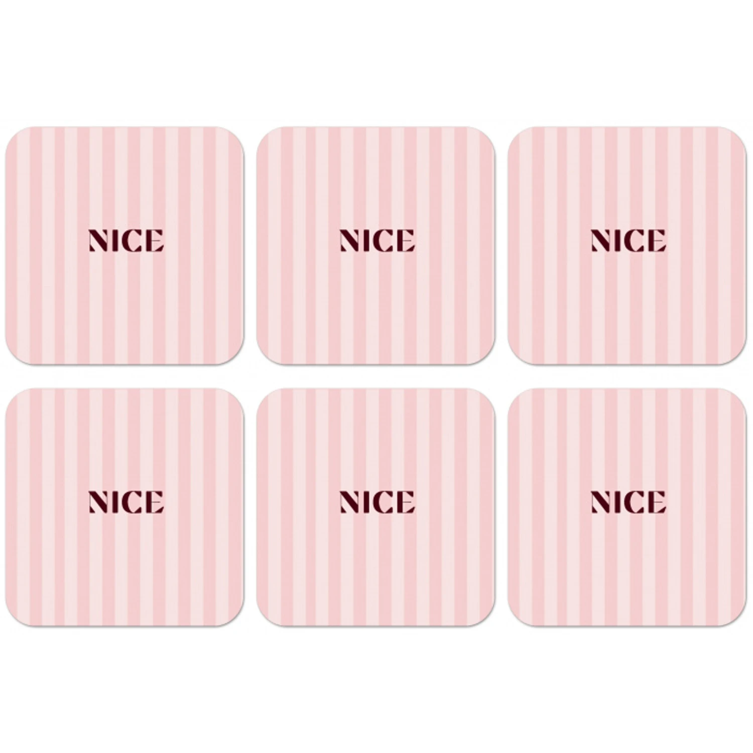 Nice - Strepen - Roze onderzetter kurk middel -zkaufland3dotto