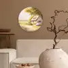 Huisje - Hout - Bloemen Wandcirkel plexiglas klein -sfeer1