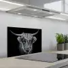 Schotse hooglander - Zwart - Koe - Dieren keuken achterwand spatscherm klein -3d_schuin