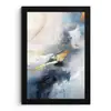 Blauw - Modern - Marmer - Abstract - Goud fotolijst zwart zonder passe partout klein -3d