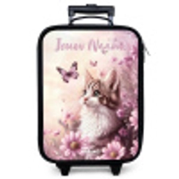 Kitten - Vlinders - Paars - Bloemen Kinderkoffer - Zwart klein -zzz_website3d