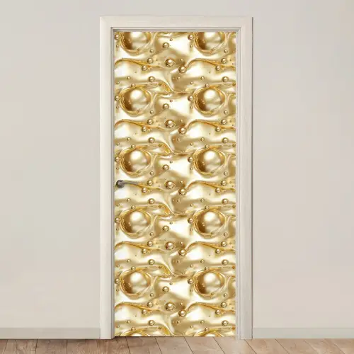 Vloeibaar - Druppels - Goud deurposter klein 289 -3d_beige