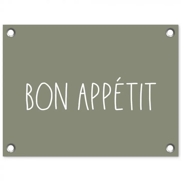 Spreuken - Bon appétit - Quotes - Eet smakelijk - Eten tuinposter los doek klein -3d