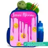 Verf - Smiley - Roze Kinderrugzak - Blauw middel -inhoud_NL