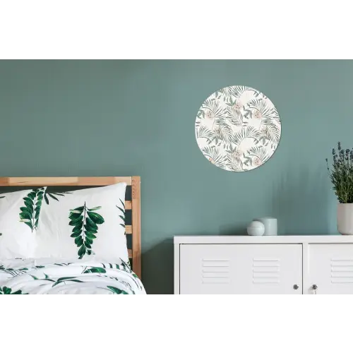 Monstera - Palmblad - Jungle - Tropisch Wandcirkel aluminium klein -slaapkamer