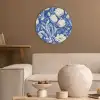 Bloemen - Delfts Blauw - Patroon - Tulp Akoestische PET Vilt - Rond klein -sfeer1