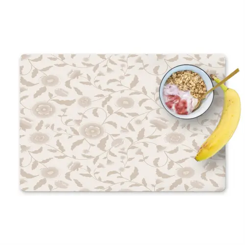 Sierlijk - Bloemen - Beige Placemat vinyl groot 368 -zzzproduct_Kitchenyeah-website