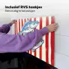 Vissen - Verticale strepen - Blauw - Rood Inductie beschemer met haakjes middel -ky-ophangen-nl