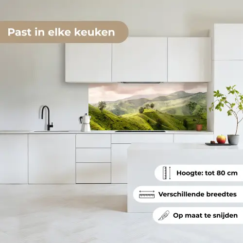 Landschap - Heuvels - Groen keuken achterwand 2 middel -sfeer4_NL