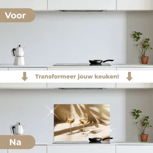 Wijn - Wijnglazen - Wit keuken achterwand spatscherm klein -voor_na_NL