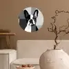 Buldog - Zwart - Abstract - Vlakken Wandcirkel behangsticker klein -sfeer1