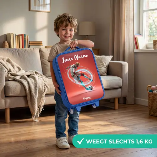 Voetballer - Bal - Lichtcirkel - Rood Kinderkoffer - Blauw klein -sfeer2_NL