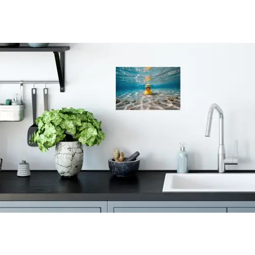 Duikbril - Eend - Water Muursticker klein -keuken