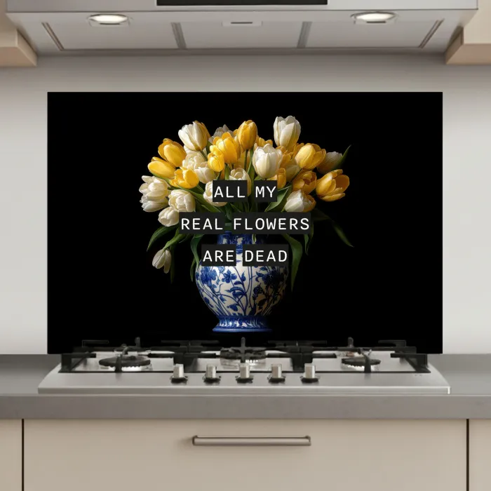 Quotes - Bloem - Tulp - Geel keuken achterwand spatscherm klein -3d_website