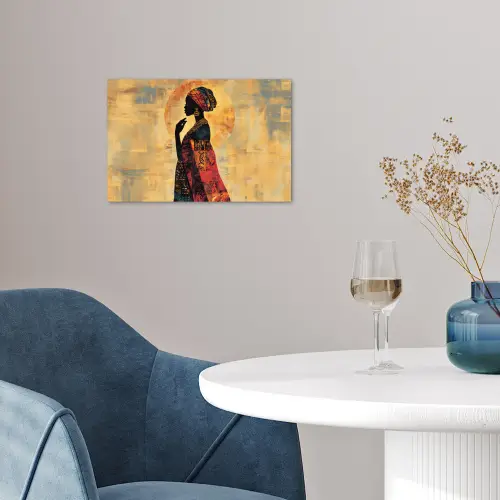 Vrouw - Silhouet - Patronen - Sierlijk poster papier klein -sfeer3