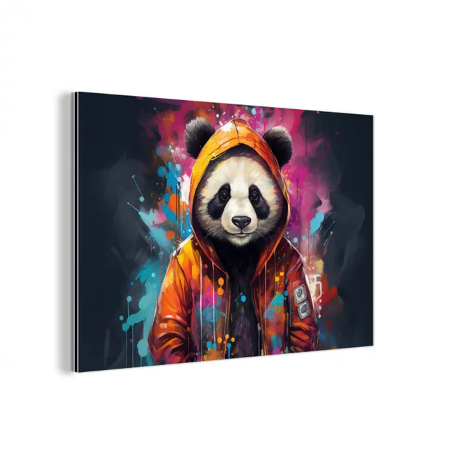 Panda - Jas - Graffiti - Oranje aluminium wit klein -3d