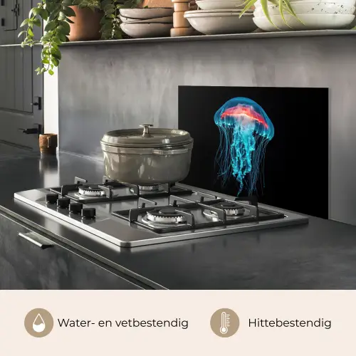Kwal - Tentakels - Blauw - Licht keuken achterwand spatscherm klein -usp_NL
