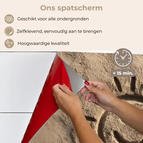 Gezichtje - Zon - Zand - Getekend keuken achterwand spatscherm klein -spatscherm_NL