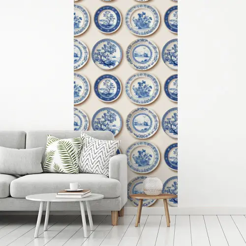 Borden - Bomen - Planten - Blauw fotobehang vinyl groot 64 -woonkamer