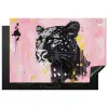 Zwart - Panter - Roze - Abstract Inductie beschermer vinyl 3mm klein -3d