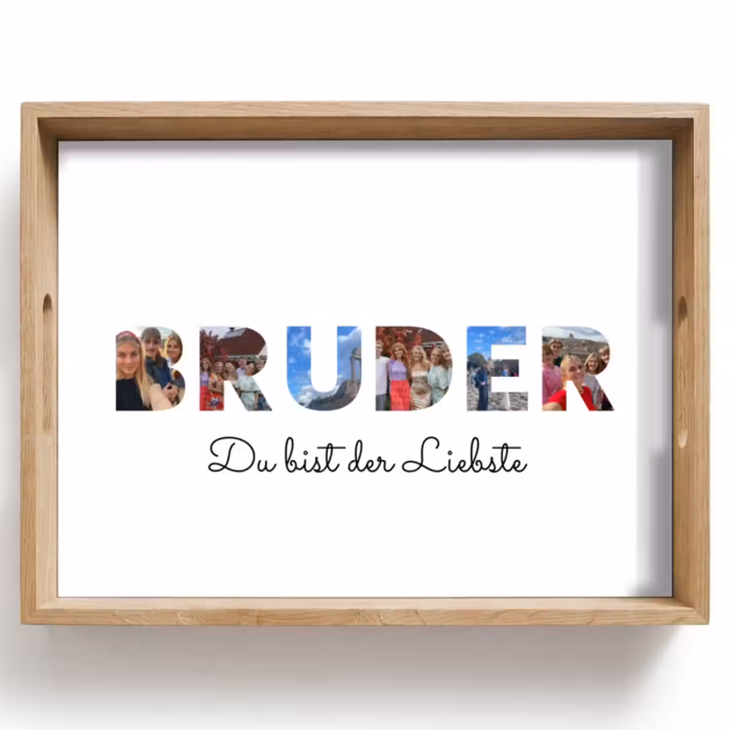 Personalisierte Tablett - Bruder - Buchstaben-Collage