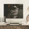 Café - Croissant - Koffie - Astronaut PET vilt klein -sfeer1