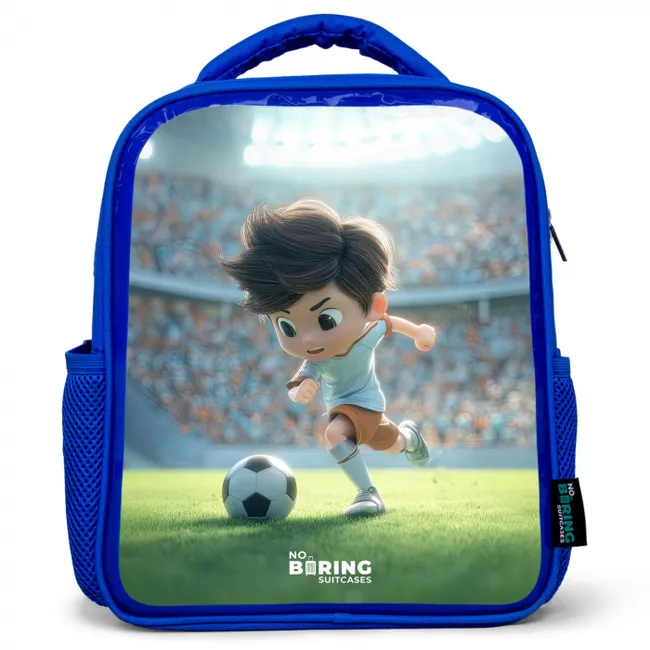 Kids' Backpacks Blue -. Boy - Soccer - Stadium - Sunlight